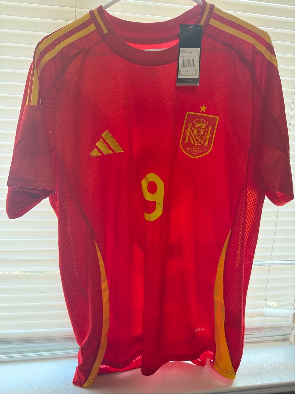 adidas Kids Spain Soccer Jersey in Red with Yellow Accents